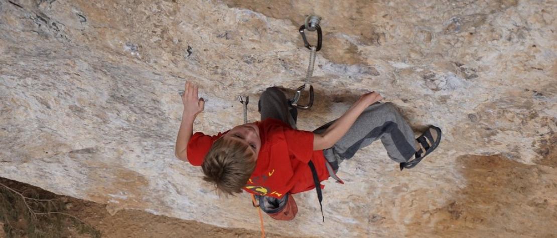 Josh Ibbotson becoming the youngest Brit to climb 8a Innuendo Marglef
